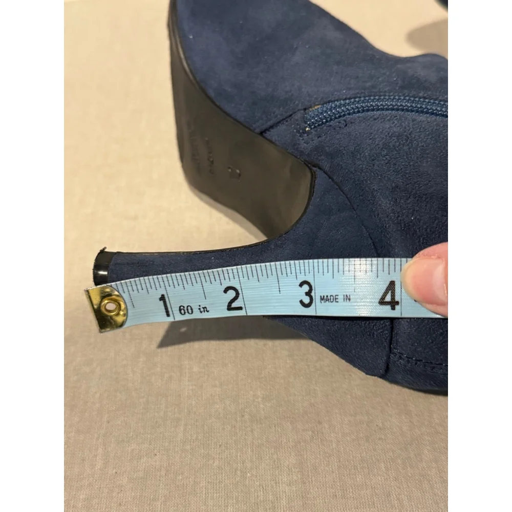 Women's FIONI Blue Vegan Faux Suede Ankle Boots & Booties Size 10
